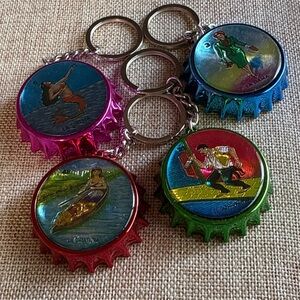 Four Lotería Bottle Opener Keychain
